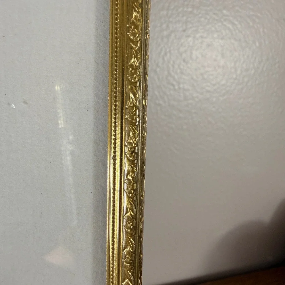Vintage Brass Picture Frame 8x10 Ornate Floral Gold Tone Easel Back Decor